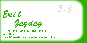 emil gazdag business card